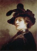 REMBRANDT Harmenszoon van Rijn Self-Portrait in Fancy Dress oil